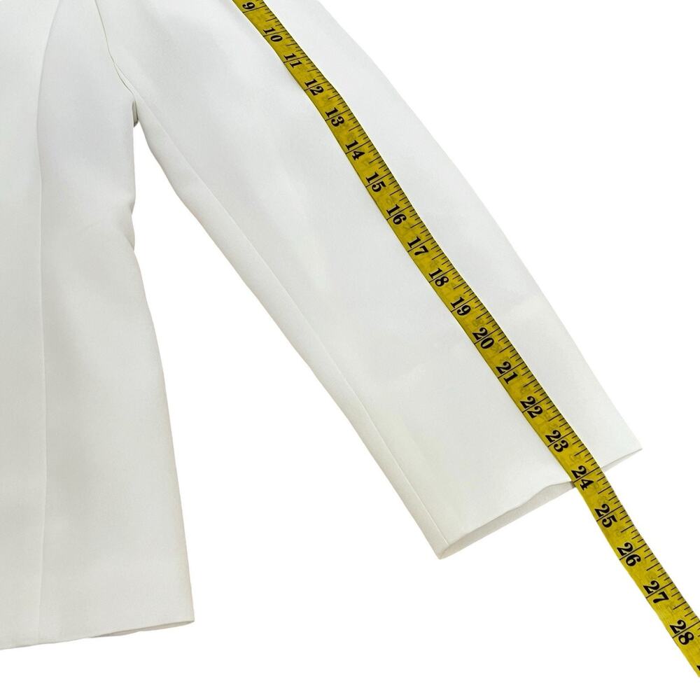 Kasper Womens Pant Suit 12/12P White Lined Open Jacket Trousers Coastal Wedding - Picture 16 of 16